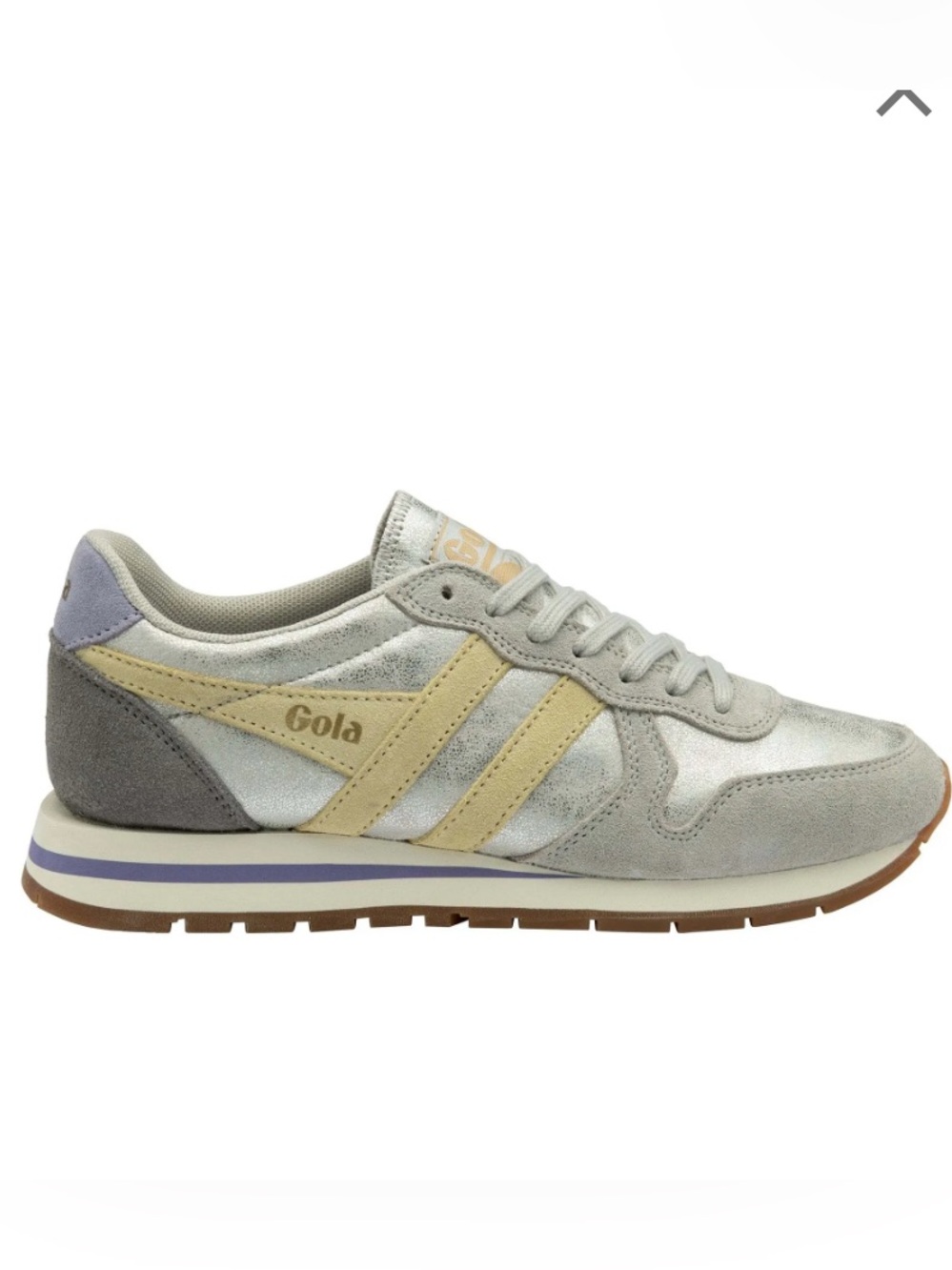 Gola Daytona Sneaker in Silver, lemon, and lavender 8.5